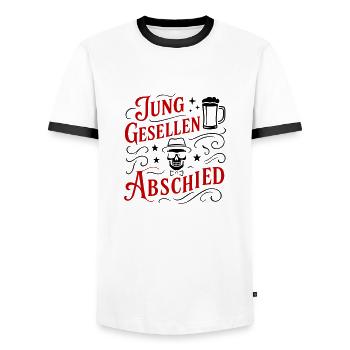 Junggesellenabschied Party Bier - Männer Kontrast-T-Shirt - Weiß/Schwarz - Vorne - AI Model Female 172 light (172cm) & AI Model Male 178 dark (178cm)