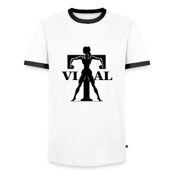 Ornement vital - T-shirt contrasté Homme - blanc/noir - Devant - AI Model Female 172 light (172cm) & AI Model Male 178 dark (178cm)