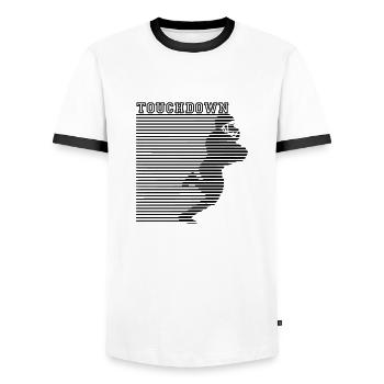 American Football Touchdown Quarterback Basebal - Men's Ringer Shirt - white/black - Front - AI Model Female 172 light (172cm) & AI Model Male 178 dark (178cm)