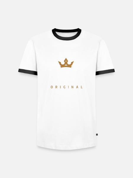 Fink Original Familienlogo - Männer Kontrast-T-Shirt - Weiß/Schwarz