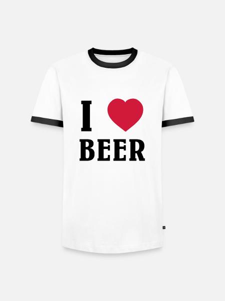 I Love Beer - Men's Ringer Shirt - white/black
