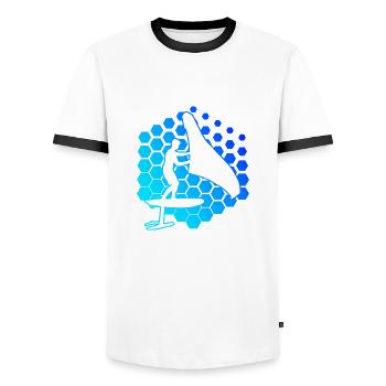 Wingfoil wingsurf wingfoil foilwing femmes - T-shirt contrasté Homme - blanc/noir - Devant - AI Model Female 172 light (172cm) & AI Model Male 178 dark (178cm)