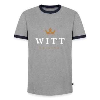 Witt Original Logo de la famille - T-shirt contrasté Homme - gris/marine  - Devant - AI Model Female 172 light (172cm) & AI Model Male 178 light (178cm)