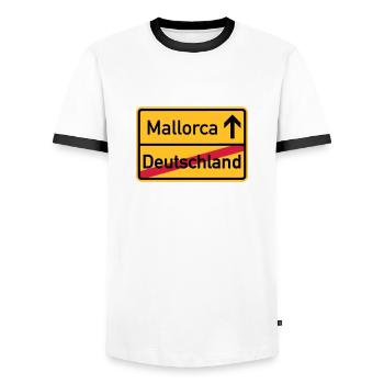 Mallorca - Männer Kontrast-T-Shirt - Weiß/Schwarz - Vorne - AI Model Female 172 light (172cm) & AI Model Male 178 dark (178cm)