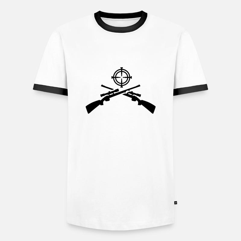 Gewehr - Männer Kontrast-T-Shirt - Weiß/Schwarz