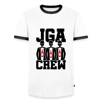 Bachelor Party Crew - Men's Ringer Shirt - white/black - Front - AI Model Female 172 light (172cm) & AI Model Male 178 dark (178cm)