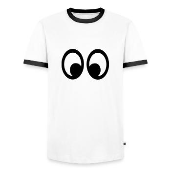 Yeux - T-shirt contrasté Homme - blanc/noir - Devant - AI Model Female 172 light (172cm) & AI Model Male 178 dark (178cm)