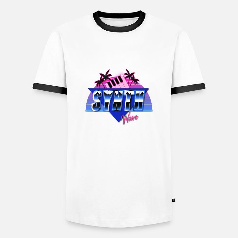 Synthwave - Men's Ringer Shirt - white/black