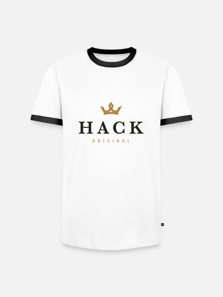 Hack Original Family Logo - Men's Ringer Shirt - white/black