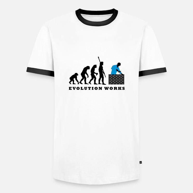 evolution_maurer_b_2c - Männer Kontrast-T-Shirt - Weiß/Schwarz
