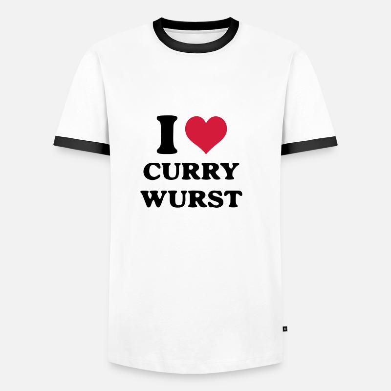 Currywurst i love - Männer Kontrast-T-Shirt - Weiß/Schwarz