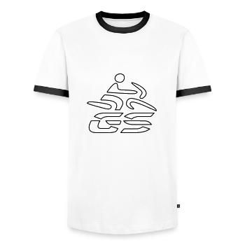 Logo GS-Fahrer Nr. 7 | black - Männer Kontrast-T-Shirt - Weiß/Schwarz - Vorne - AI Model Female 172 light (172cm) & AI Model Male 178 dark (178cm)
