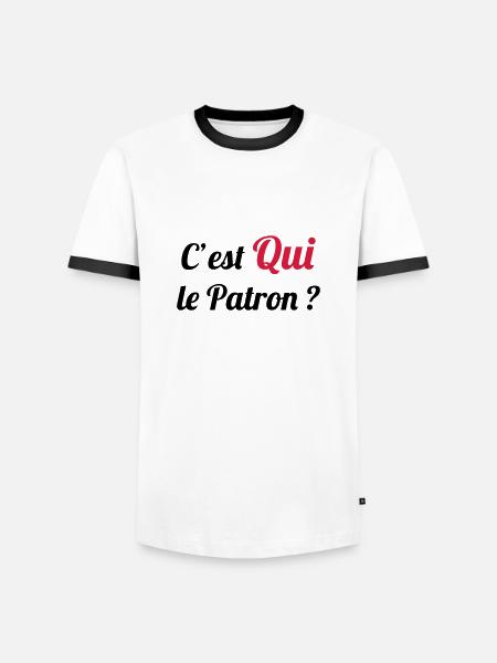 c'est QUI le Patron ? - Men's Ringer Shirt - white/black