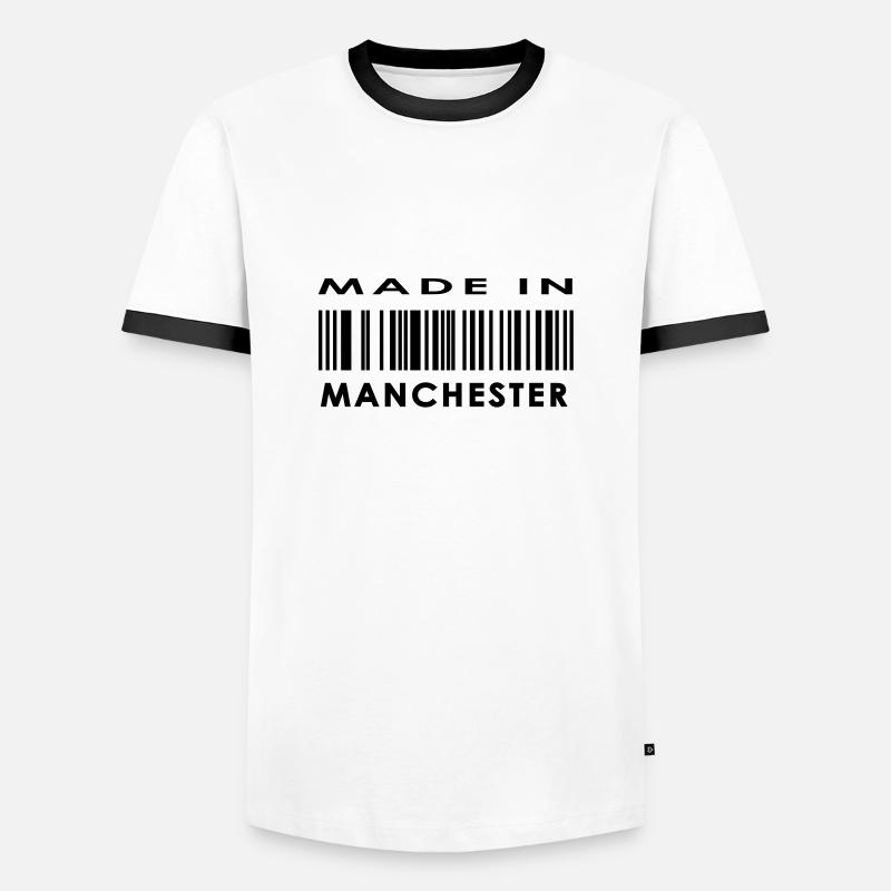 Made in Manchester - Männer Kontrast-T-Shirt - Weiß/Schwarz