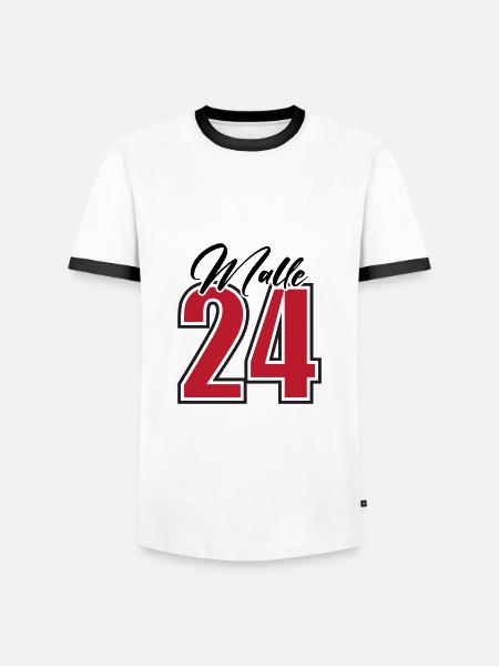 Malle 24 - Männer Kontrast-T-Shirt - Weiß/Schwarz