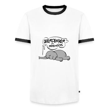 Ruhemodus Impfgegner Demostrant - Männer Kontrast-T-Shirt - Weiß/Schwarz - Vorne - AI Model Female 172 light (172cm) & AI Model Male 178 dark (178cm)
