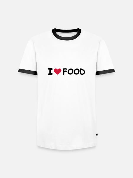 I Love Food - Men's Ringer Shirt - white/black
