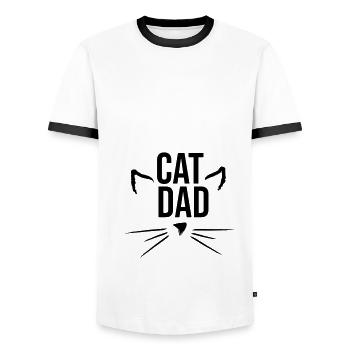 Cat dad - Men's Ringer Shirt - white/black - Front - AI Model Female 172 light (172cm) & AI Model Male 178 dark (178cm)