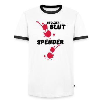 Stolzer Blutspender Blut Spende Geschenk Medizin - Männer Kontrast-T-Shirt - Weiß/Schwarz - Vorne - AI Model Female 172 light (172cm) & AI Model Male 178 dark (178cm)