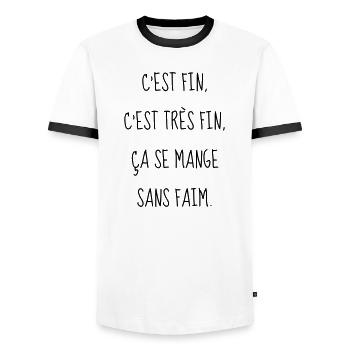 Cinéma / Citation / Série télé / Geek - T-shirt contrasté Homme - blanc/noir - Devant - AI Model Female 172 light (172cm) & AI Model Male 178 dark (178cm)