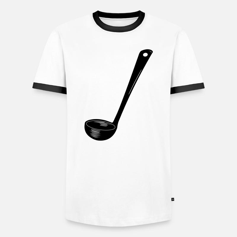Transparenter Suppenlöffel - Männer Kontrast-T-Shirt - Weiß/Schwarz