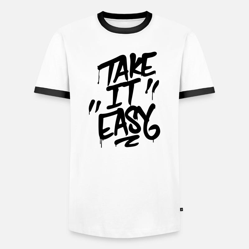 Take it easy - Men's Ringer Shirt - white/black