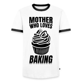 Baker Mother - Men's Ringer Shirt - white/black - Front - AI Model Female 172 light (172cm) & AI Model Male 178 dark (178cm)