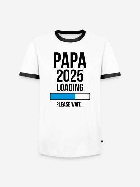 Papa 2025 Loading Please wait... - Men's Ringer Shirt - white/black
