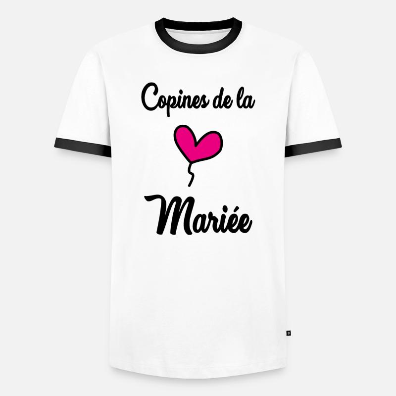 BRIDE'S GIRLFRIENDS - Men's Ringer Shirt - white/black