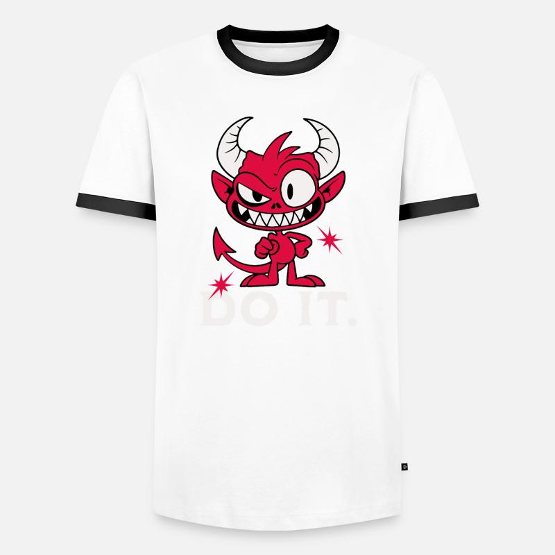 Do it. Cheeky Devil - Men's Ringer Shirt - white/black