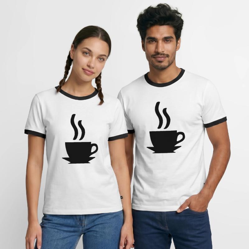 Kaffe oder Tee Männer Kontrast-T-Shirt
