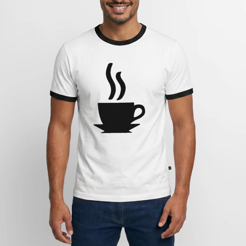 Kaffe oder Tee Männer Kontrast-T-Shirt