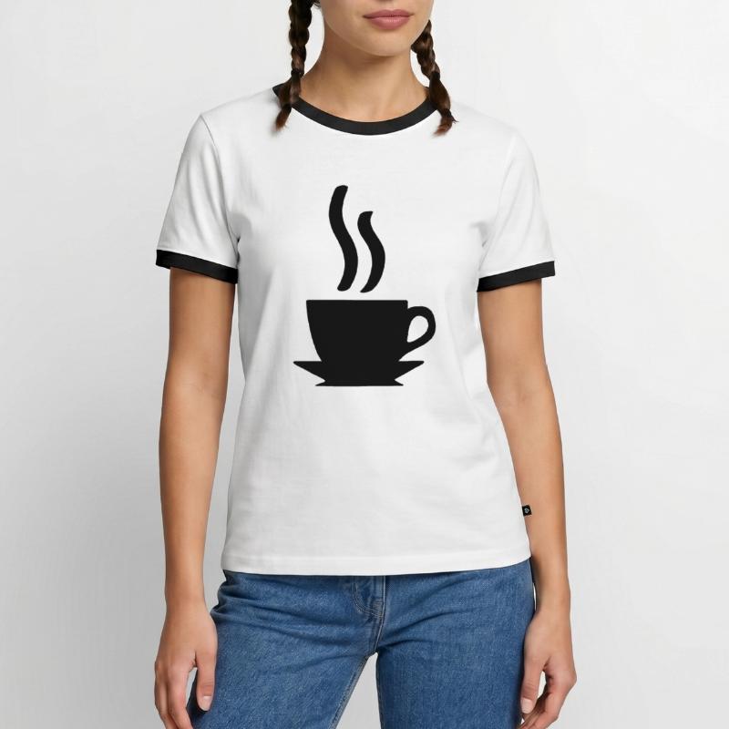 Kaffe oder Tee Männer Kontrast-T-Shirt