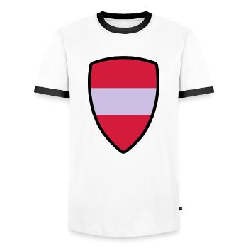 Austria flag - Men's Ringer Shirt - white/black - Front - AI Model Female 172 light (172cm) & AI Model Male 178 dark (178cm)