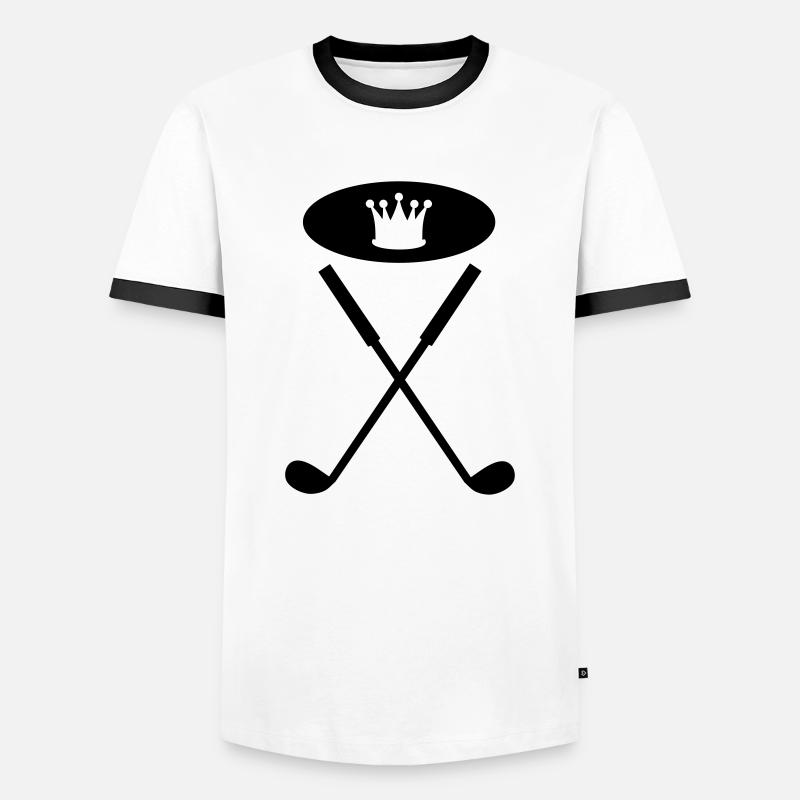 golfschläger - Männer Kontrast-T-Shirt - Weiß/Schwarz