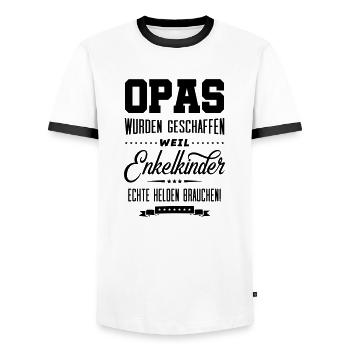 opas wahre helden - Männer Kontrast-T-Shirt - Weiß/Schwarz - Vorne - AI Model Female 172 light (172cm) & AI Model Male 178 dark (178cm)