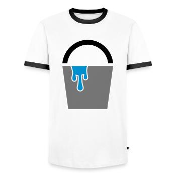 Seau - seau d'eau - T-shirt contrasté Homme - blanc/noir - Devant - AI Model Female 172 light (172cm) & AI Model Male 178 dark (178cm)