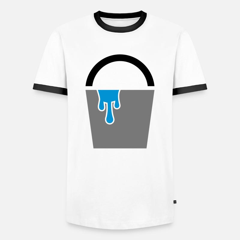 Eimer - Wassereimer - Männer Kontrast-T-Shirt - Weiß/Schwarz
