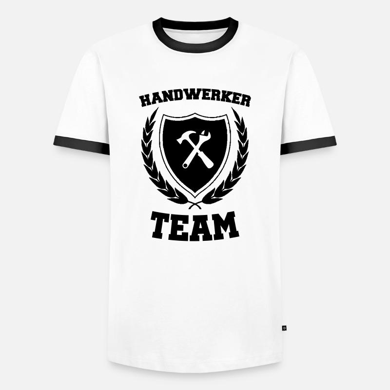 Handwerker Team - Männer Kontrast-T-Shirt - Weiß/Schwarz