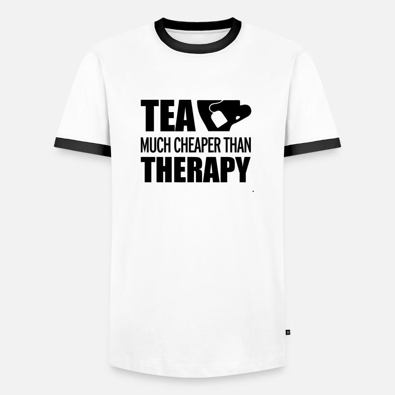Tea - Männer Kontrast-T-Shirt - Weiß/Schwarz