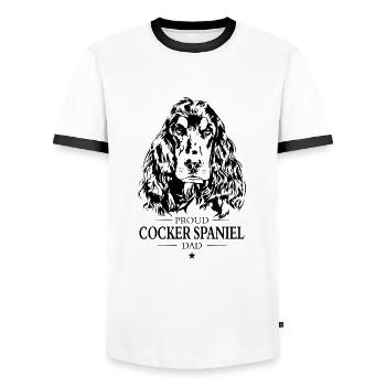 Cocker Spaniel Dad Hunde Hund Wilsigns - Männer Kontrast-T-Shirt - Weiß/Schwarz - Vorne - AI Model Female 172 light (172cm) & AI Model Male 178 dark (178cm)
