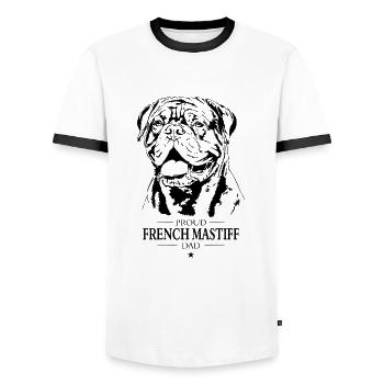French Mastiff Dad Hunde Hund Wilsigns - Männer Kontrast-T-Shirt - Weiß/Schwarz - Vorne - AI Model Female 172 light (172cm) & AI Model Male 178 dark (178cm)