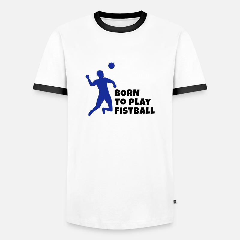 Faustball - Männer Kontrast-T-Shirt - Weiß/Schwarz