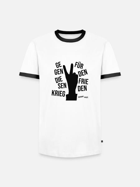 gegen den Krieg, - Männer Kontrast-T-Shirt - Weiß/Schwarz