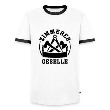 Zimmerer Zimmermann Zunftzeichen zimmerer Wappen - Männer Kontrast-T-Shirt - Weiß/Schwarz - Vorne - AI Model Female 172 light (172cm) & AI Model Male 178 dark (178cm)