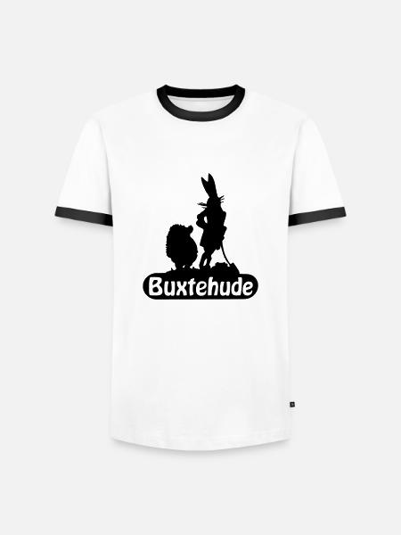 Buxtehude - Männer Kontrast-T-Shirt - Weiß/Schwarz