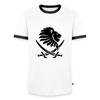 Corleone - Männer Kontrast-T-Shirt - Weiß/Schwarz - Vorne - AI Model Female 172 light (172cm) & AI Model Male 178 dark (178cm)