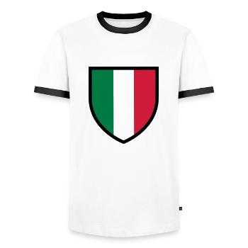 Stemma Italia - blason Italie - Italia flag (T) - T-shirt contrasté Homme - blanc/noir - Devant - AI Model Female 172 light (172cm) & AI Model Male 178 dark (178cm)