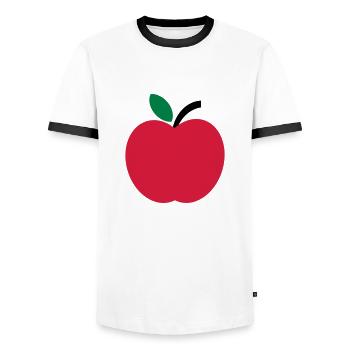 pomme - T-shirt contrasté Homme - blanc/noir - Devant - AI Model Female 172 light (172cm) & AI Model Male 178 dark (178cm)