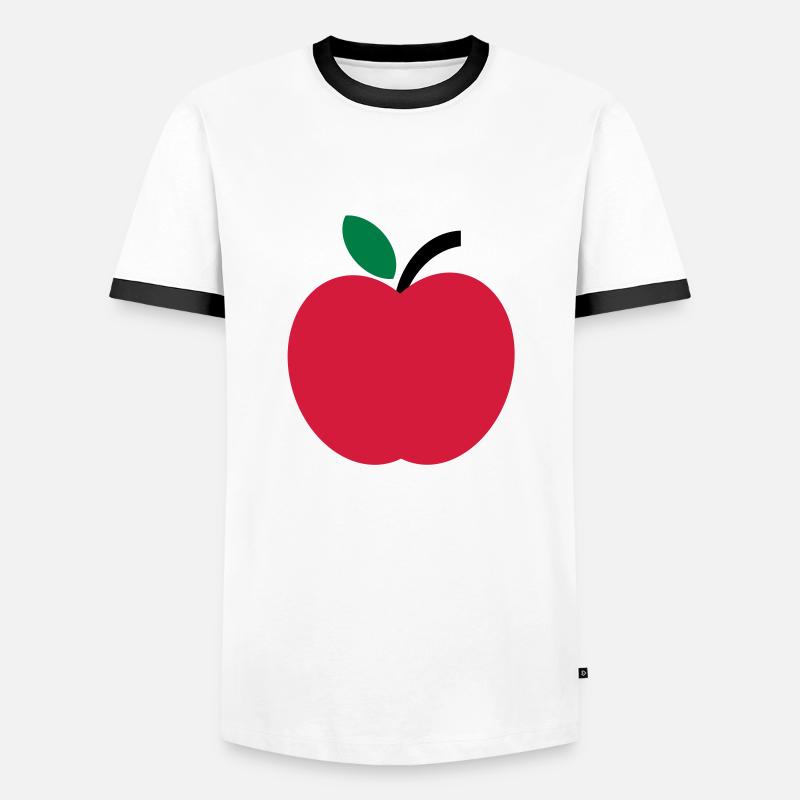 apfel - Männer Kontrast-T-Shirt - Weiß/Schwarz